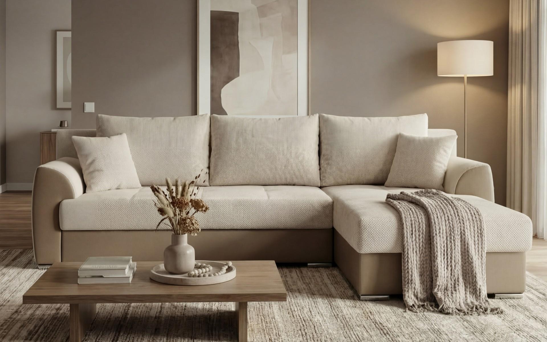 Coltar extensibil Lumis, bej + gri-bej  1